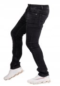 r.34 Spodnie męskie jeansowe CZARNE DELIKATNIE OCIEPLANE BATEL