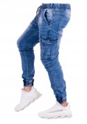 R.32 BORIS joggery jeansowe niebieskie bojówki