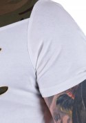 R. XXL T-SHIRT biała koszulka wstawki moro SEGOVIA