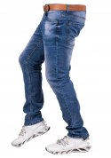 r.35 Spodnie męskie JEANSOWE klasyczne MIRUS +pasek