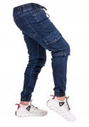 r.35 Spodnie męskie joggery jeansowe GRANAT bojówki LARIS