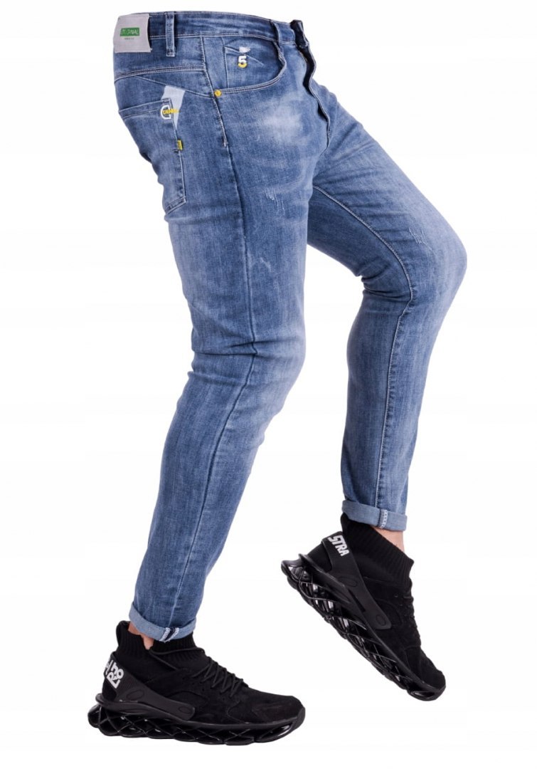 R.33 CARLO slimy jeans mankietY 7/8 GOŁE KOSTKI