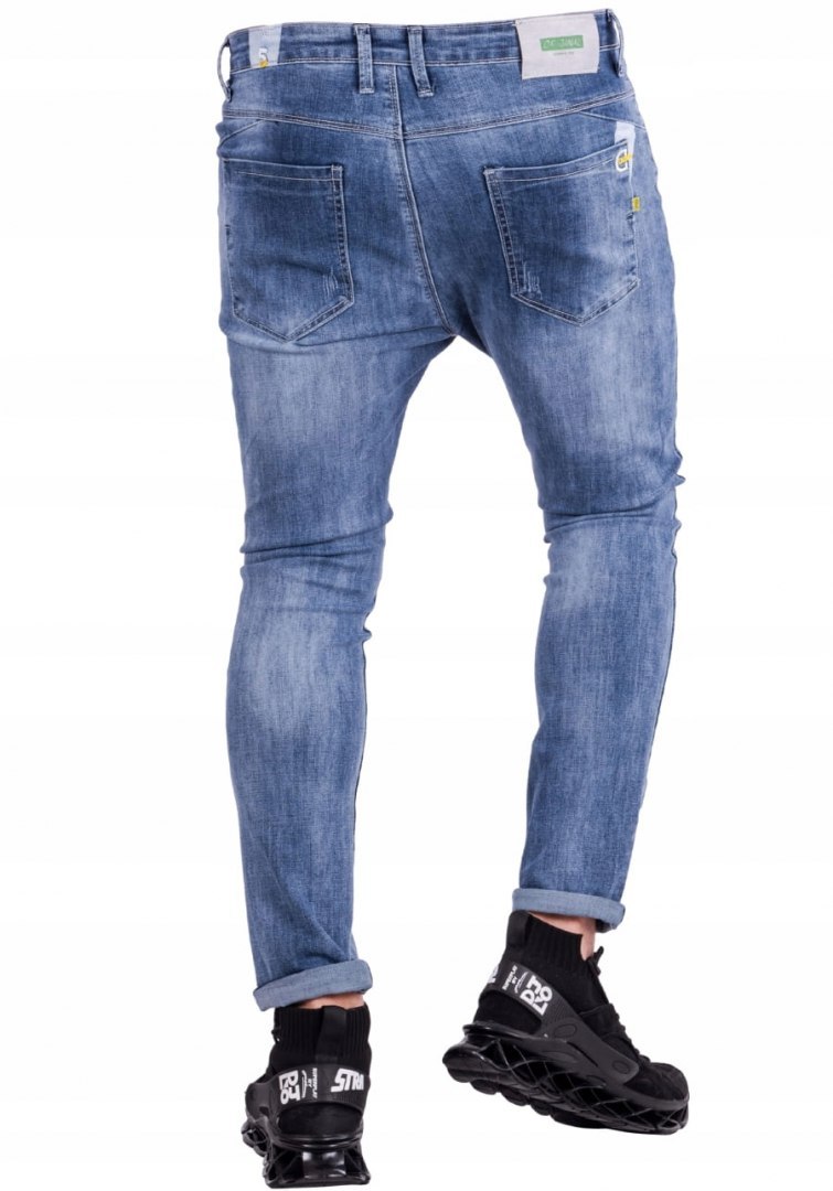 R.38 CARLO slimy jeans mankietY 7/8 GOŁE KOSTKI