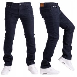 R 33 spodnie męskie jeansy slim granatowe