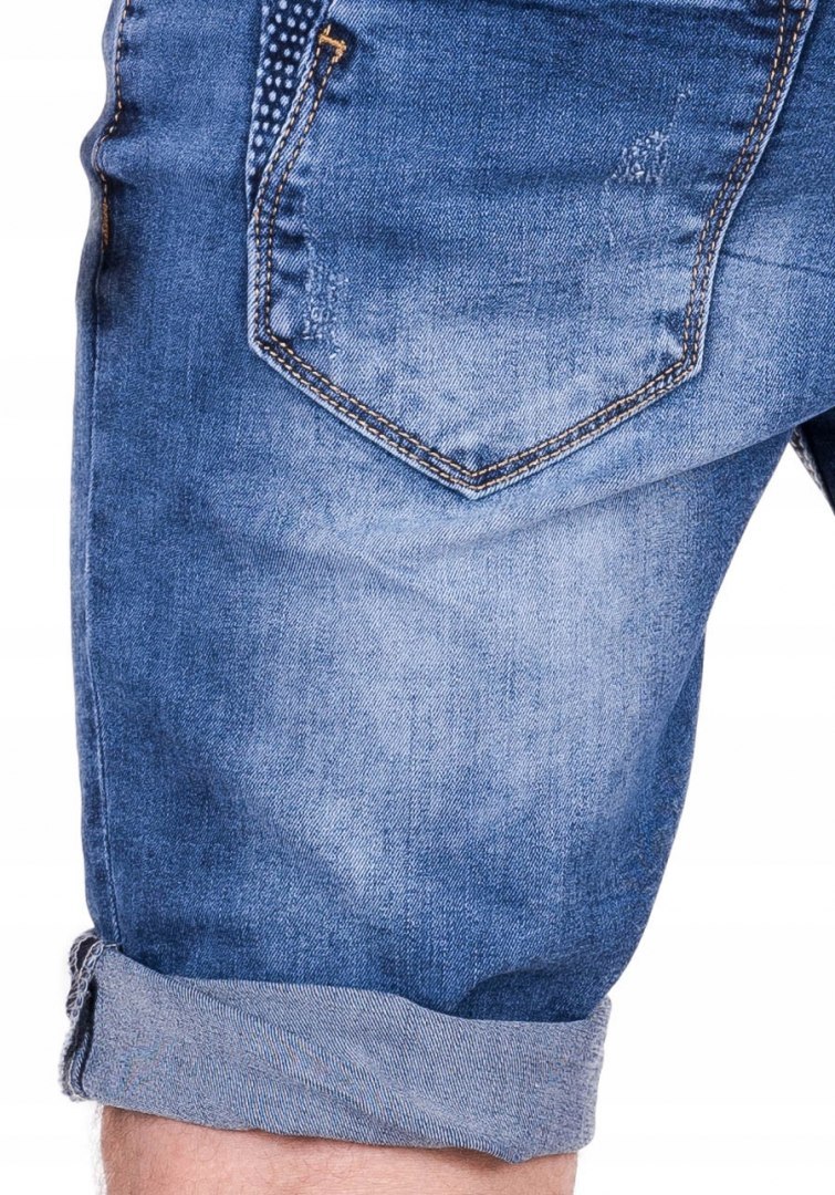PAS 94 CM *krótkie jeansowe na gumce mankiet R.35