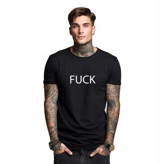 r.2XL T-SHIRT koszulka męska CZARNA NAPIS F*CK