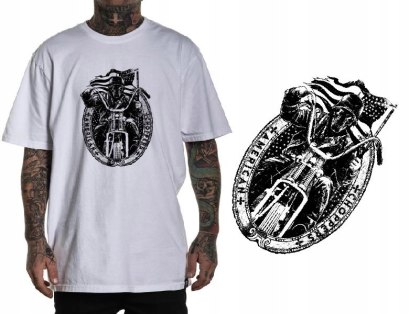 r.L T-SHIRT koszulka męska BIAŁA American choppers