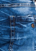 PAS 102 CM *krótkie jeansowe mankiet kratka R.38