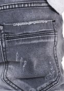 PAS 86 CM *krótkie jeansowe grafit mankiet R.32