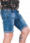 PAS 86 CM *krótkie jeansowe mankiet R.31