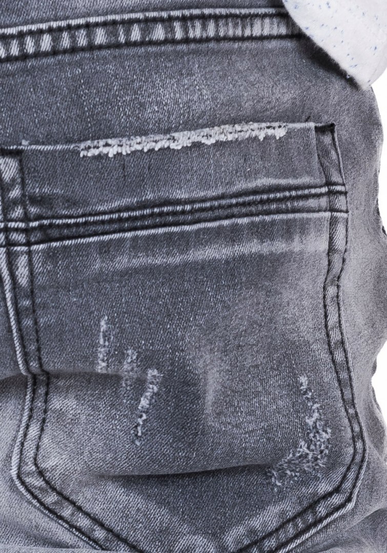 PAS 90 CM *krótkie jeansowe grafit mankiet R.33
