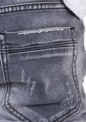 PAS 92 CM *krótkie jeansowe grafit mankiet R.34