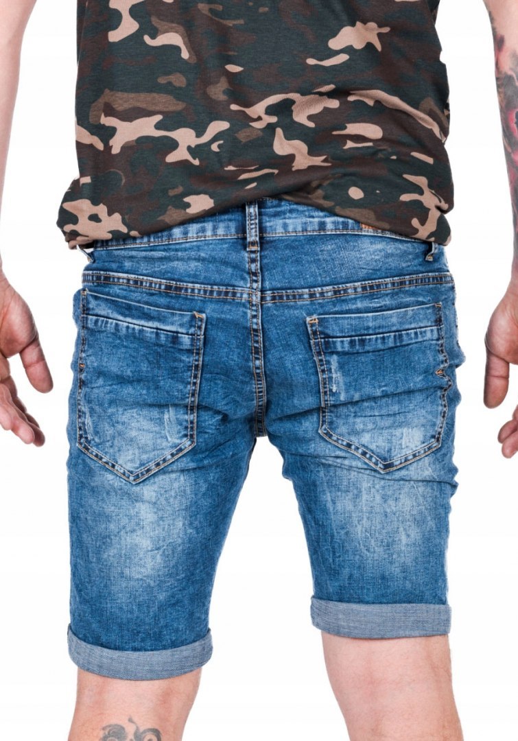 PAS 92 CM *krótkie jeansowe mankiet R.33