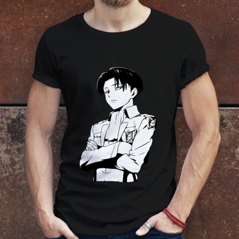 Koszulka męska czarna z nadrukiem " ANIME Attack on Titan"