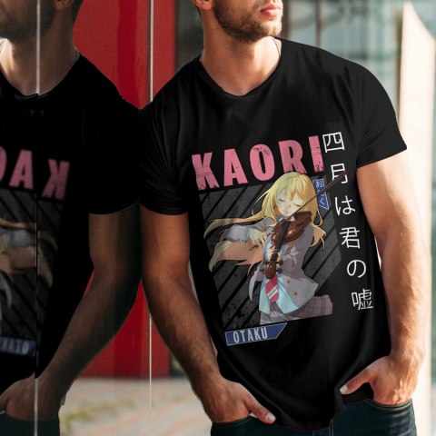 Koszulka męska czarna z nadrukiem " ANIME Kaori"