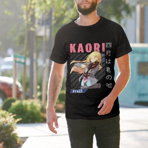 Koszulka męska czarna z nadrukiem " ANIME Kaori"