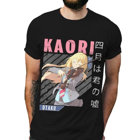 Koszulka męska czarna z nadrukiem " ANIME Kaori"