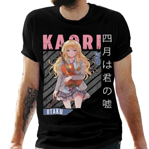 Koszulka męska czarna z nadrukiem " ANIME Kaori"