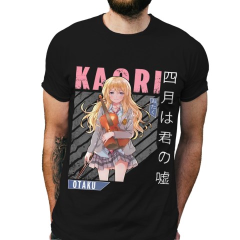 Koszulka męska czarna z nadrukiem " ANIME Kaori"