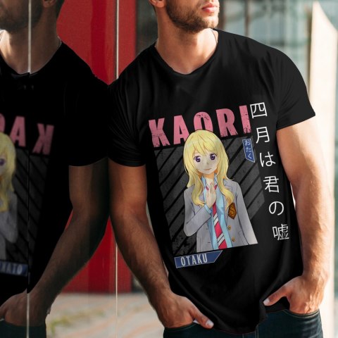 Koszulka męska czarna z nadrukiem " ANIME Kaori"