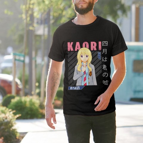 Koszulka męska czarna z nadrukiem " ANIME Kaori"