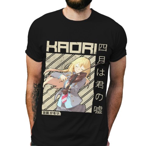 Koszulka męska czarna z nadrukiem " ANIME Kaori"