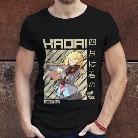 Koszulka męska czarna z nadrukiem " ANIME Kaori"