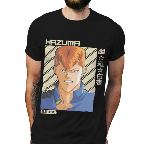 Koszulka męska czarna z nadrukiem " ANIME Kazuma"