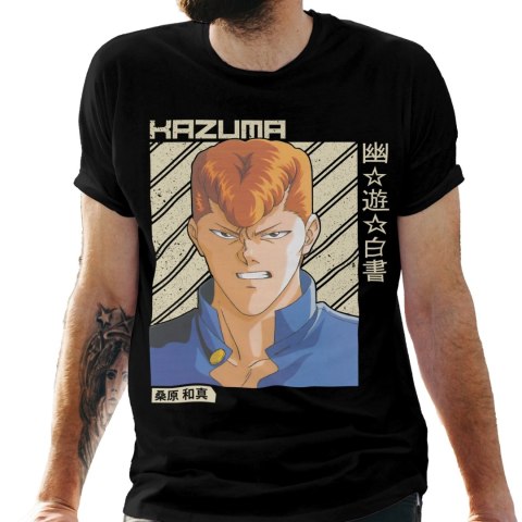 Koszulka męska czarna z nadrukiem " ANIME Kazuma"