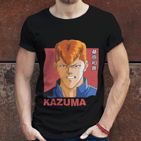 Koszulka męska czarna z nadrukiem " ANIME Kazuma"