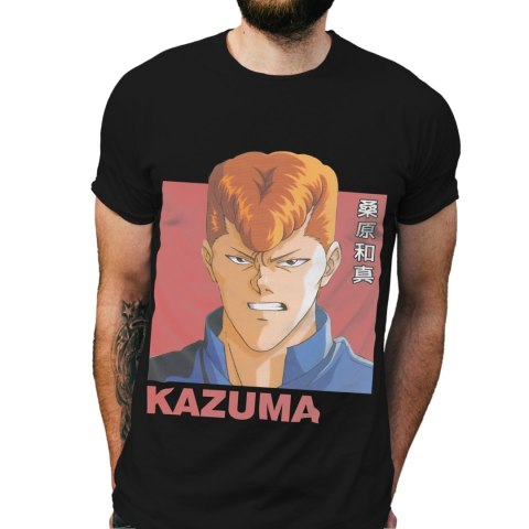 Koszulka męska czarna z nadrukiem " ANIME Kazuma"