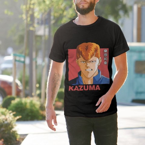 Koszulka męska czarna z nadrukiem " ANIME Kazuma"