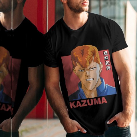 Koszulka męska czarna z nadrukiem " ANIME Kazuma"