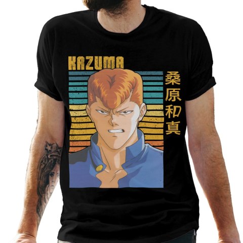 Koszulka męska czarna z nadrukiem " ANIME Kazuma"