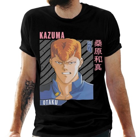 Koszulka męska czarna z nadrukiem " ANIME Kazuma"