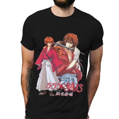 Koszulka męska czarna z nadrukiem " ANIME Ruroni Kenshin"