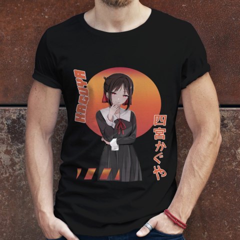 Koszulka męska czarna z nadrukiem " ANIME Kaguya"