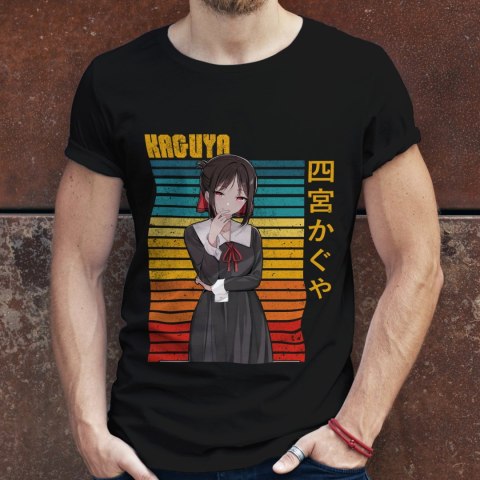 Koszulka męska czarna z nadrukiem " ANIME Kaguya"