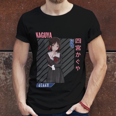 Koszulka męska czarna z nadrukiem " ANIME Kaguya"