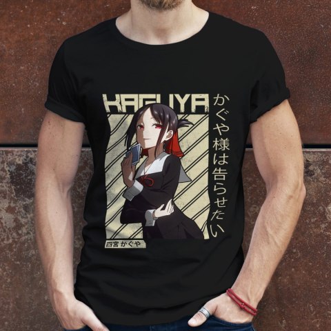 Koszulka męska czarna z nadrukiem " ANIME Kaguya"