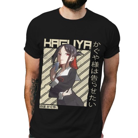 Koszulka męska czarna z nadrukiem " ANIME Kaguya"