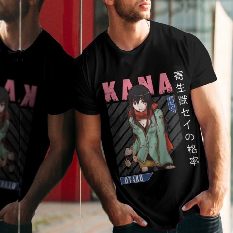 Koszulka męska czarna z nadrukiem " ANIME Kana"