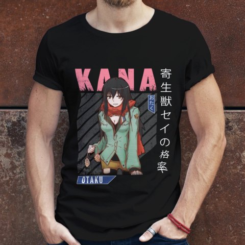 Koszulka męska czarna z nadrukiem " ANIME Kana"