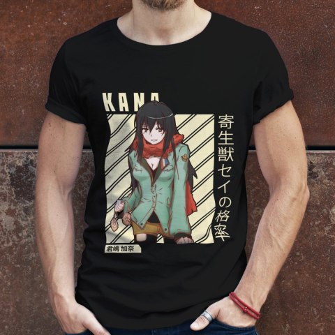 Koszulka męska czarna z nadrukiem " ANIME Kana"