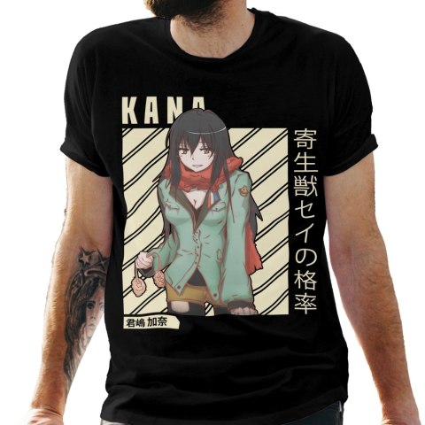 Koszulka męska czarna z nadrukiem " ANIME Kana"