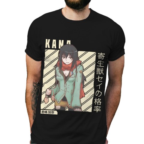 Koszulka męska czarna z nadrukiem " ANIME Kana"