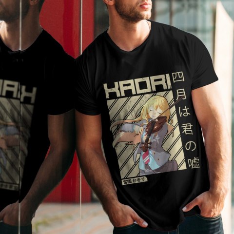 Koszulka męska czarna z nadrukiem " ANIME Kaori"