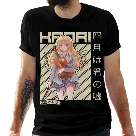 Koszulka męska czarna z nadrukiem " ANIME Kaori"