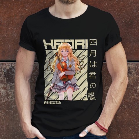 Koszulka męska czarna z nadrukiem " ANIME Kaori"