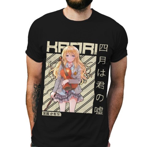 Koszulka męska czarna z nadrukiem " ANIME Kaori"